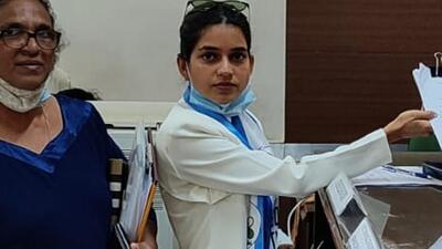 Lawyer Seola Vaz filed her nomination papers from Fatorda constituency against Goa Forward supremo Vijai Sardesai after former Goa chief minister Luizinho Falerio indicated his reluctance to contest the election (Twitter/AITC4Goa) Lawyer Seola Vaz filed her nomination papers from Fatorda constituency against Goa Forward supremo Vijai Sardesai after former Goa chief minister Luizinho Falerio indicated his reluctance to contest the election (Twitter/AITC4Goa)