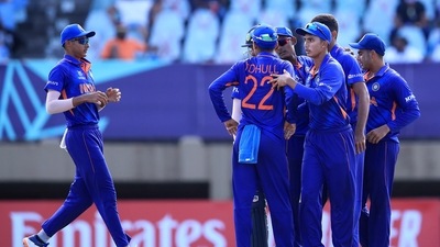 Indian players in action during U19 World Cup. (Twitter/BCCI) Indian players in action during U19 World Cup. (Twitter/BCCI)