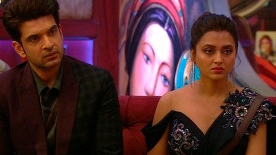 Karan Kundrra and Tejasswi Prakash on Bigg Boss 15. Karan Kundrra and Tejasswi Prakash on Bigg Boss 15.
