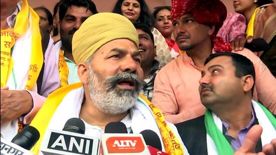 BKU national spokesperson Rakesh Tikait, who belongs to the Jat community, says that his farmer union is seeking solutions to their agricultural woes, and has maintained a distance from electoral politics, ahead of the upcoming UP elections. (ANI)
