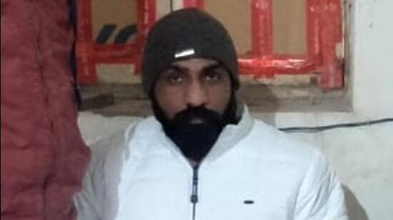 Monu Rana, arrested in connection with the January 20 double murder in Ambala Cantonment, was sent to judicial custody in Kurukshetra Jail on January 25, because of rivalry threat in Ambala, Karnal and Yamunanagar jails. (HT Photo)