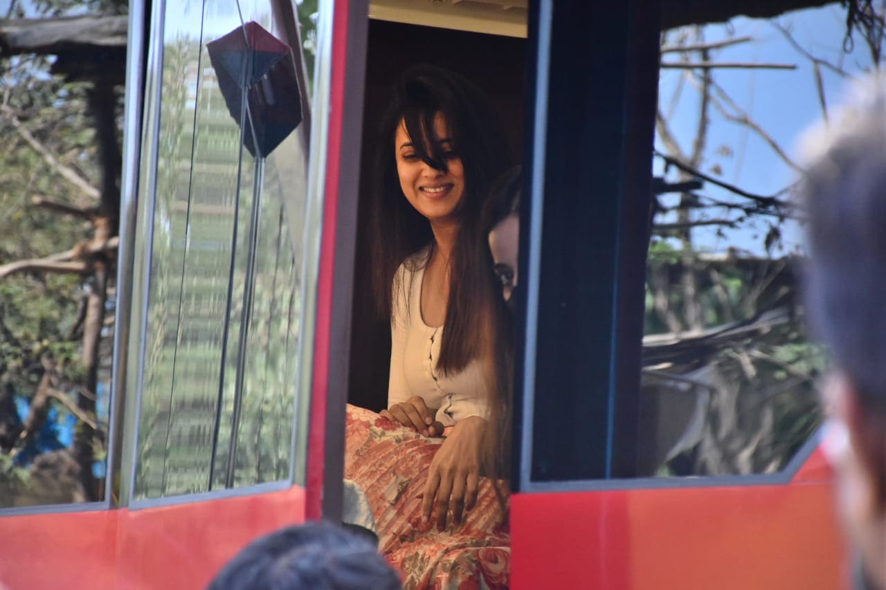 Shweta Tiwari in her vanity van at the Bigg Boss sets (Varinder Chawla).