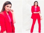 Parineeti Chopra, who has made her television debut as a judge on the show Hunarbaaz Desh ki Shaan, recently graced the show wearing a hot pink pantsuit.(Instagram/@parineetichopra)