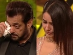 Salman Khan and Shehnaaz Gill at the Bigg Boss 15 finale.
