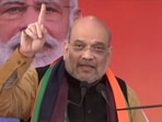 Union home minister Amit Shah addressing a voters' meeting in Muzaffarnagar.&nbsp;(Twitter/@BJP4India)