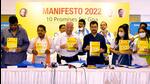 Trinamool Congress (AITC) leaders release the party's 10-point manifesto for the upcoming Goa Assembly elections in Panaji on Saturday. (ANI PHOTO.) Trinamool Congress (AITC) leaders release the party's 10-point manifesto for the upcoming Goa Assembly elections in Panaji on Saturday. (ANI PHOTO.)