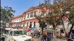 Burdwan Medical College Hospital where a Covid-19 patient died in the fire, in West Bengal on Saturday. (PTI)