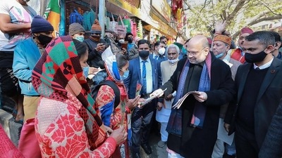 Union minister Amit Shah to address three indoor public meetings in poll-bound Goa on Sunday. Union minister Amit Shah to address three indoor public meetings in poll-bound Goa on Sunday.