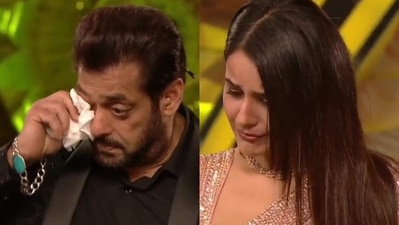 Salman Khan and Shehnaaz Gill at the Bigg Boss 15 finale. Salman Khan and Shehnaaz Gill at the Bigg Boss 15 finale.