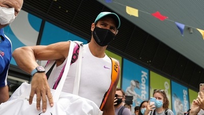 Spain's Rafael Nadal walks to a practice session ahead of the Australian Open Men's Singles Final at Melbourne Park in Melbourne, Australia, January 29, 2022 (REUTERS)