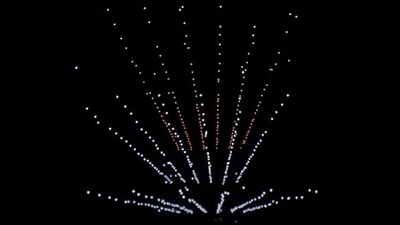 Drone show as part of Beating Retreat ceremony.