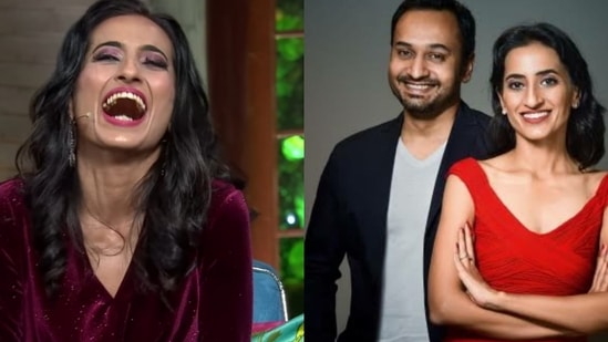 Vineeta Singh's husband Kaushik Mukherjee responded with a hilarious caption to Kapil Sharma's question about lipstick marks on his shirt.
