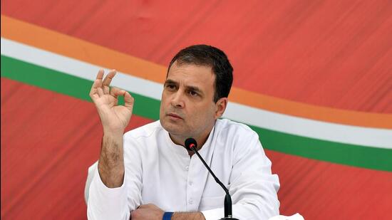 New Delhi, Jan 21 (ANI): Congress leader Rahul Gandhi addresses the press at the launch of the Youth Manifesto for the Uttar Pradesh Assembly elections, at party headquarters, in New Delhi on Friday. (ANI Photo/Rahul Singh) (Rahul Singh)