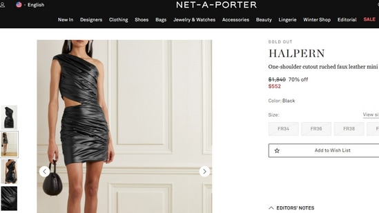 The Halpern one-shoulder faux leather dress.(net-a-porter.com)