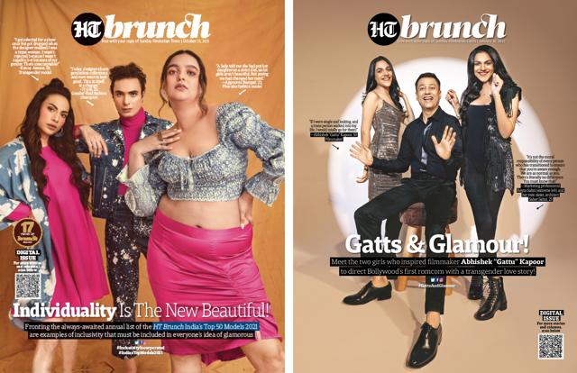HT Brunch is one of the first Indian magazines to proudly feature trans people on the cover, as seen in the October 2020 Best Models issue (left) & the recent cover story (right) with Abhishek Kapoor and twins, Reyza & Saher Sahni HT Brunch is one of the first Indian magazines to proudly feature trans people on the cover, as seen in the October 2020 Best Models issue (left) & the recent cover story (right) with Abhishek Kapoor and twins, Reyza & Saher Sahni