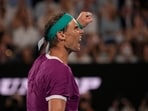Rafael Nadal reacts during his men's singles final match against Daniil Medvedev(AP)