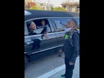 The woman talking to her nephew as she waits for him in a limo as a 10th birthday surprise. The woman talking to her nephew as she waits for him in a limo as a 10th birthday surprise. 