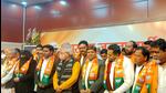 Nida Khan (in a veil) along with various others joined the BJP on Sunday. (SOURCED IMAGE) Nida Khan (in a veil) along with various others joined the BJP on Sunday. (SOURCED IMAGE)