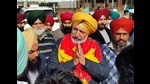Congress candidate Balbir Singh Sidhu campaigning in Mohali ahead of the Punjab assembly elections. (HT Photo)