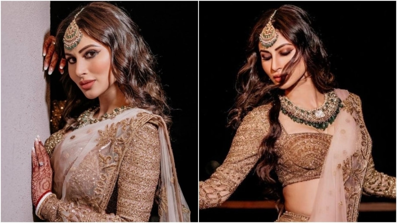 Mouni Roy Xxx Video - Newly married Mouni Roy shares pics in gold lehenga from Sangeet ceremony:  Seen photos from wedding album? | Hindustan Times