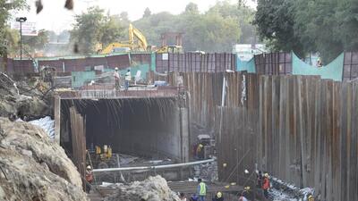 The tunnel project at Pragati Maidan is among the key projects where climatic factors have been repeatedly cited for delays. (Arvind Yadav/HT Archive) The tunnel project at Pragati Maidan is among the key projects where climatic factors have been repeatedly cited for delays. (Arvind Yadav/HT Archive)