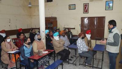 Officials holding a training session for the election staff at Samarla in Ludhiana. (HT File) Officials holding a training session for the election staff at Samarla in Ludhiana. (HT File)
