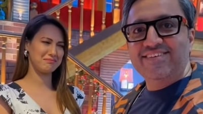 Ashneer Grover rejecting Rochelle Rao's pitch.
