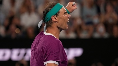 Rafael Nadal reacts during his men's singles final match against Daniil Medvedev (AP) Rafael Nadal reacts during his men's singles final match against Daniil Medvedev (AP)