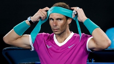 Spain's Rafael Nadal during his semi final match against Italy's Matteo Berrettini (REUTERS)