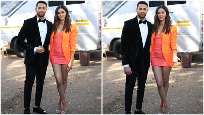 Siddhant Chaturvedi arrived on the sets of Bigg Boss 15 with Ananya. He even posed for the paparazzi with the actor. The star looked dapper in a black tuxedo replete with metallic blue and silver embellishments. (HT Photo/Varinder Chawla) Siddhant Chaturvedi arrived on the sets of Bigg Boss 15 with Ananya. He even posed for the paparazzi with the actor. The star looked dapper in a black tuxedo replete with metallic blue and silver embellishments. (HT Photo/Varinder Chawla)