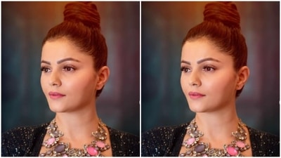 Rubina accessorised her look with a statement stone-studded necklace and a ring from the shelves of Chaotiq by Arti Chadha. (Instagram/@rubinadilaik)