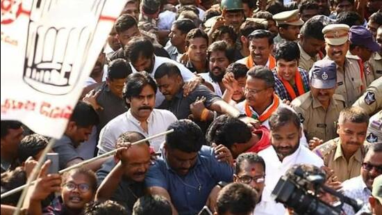 In 2014, Chiranjeevi’s younger brother Pawan Kalyan floated the Jana Sena Party. (ANI) In 2014, Chiranjeevi’s younger brother Pawan Kalyan floated the Jana Sena Party. (ANI)