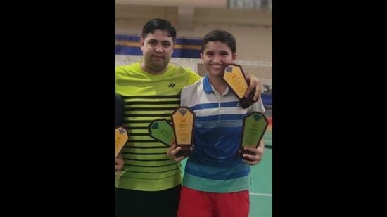 Unnati Hooda with her coach Parvesh Kumar