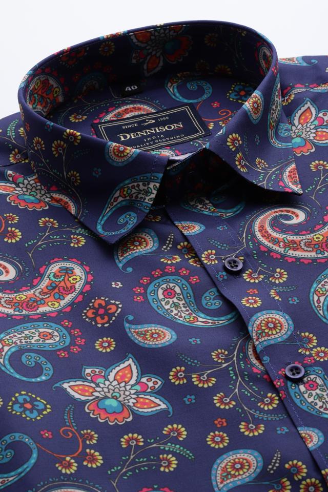 The digital seasonal collection from DENNISON includes paisley and floral, digital prints for an early evening date or party The digital seasonal collection from DENNISON includes paisley and floral, digital prints for an early evening date or party