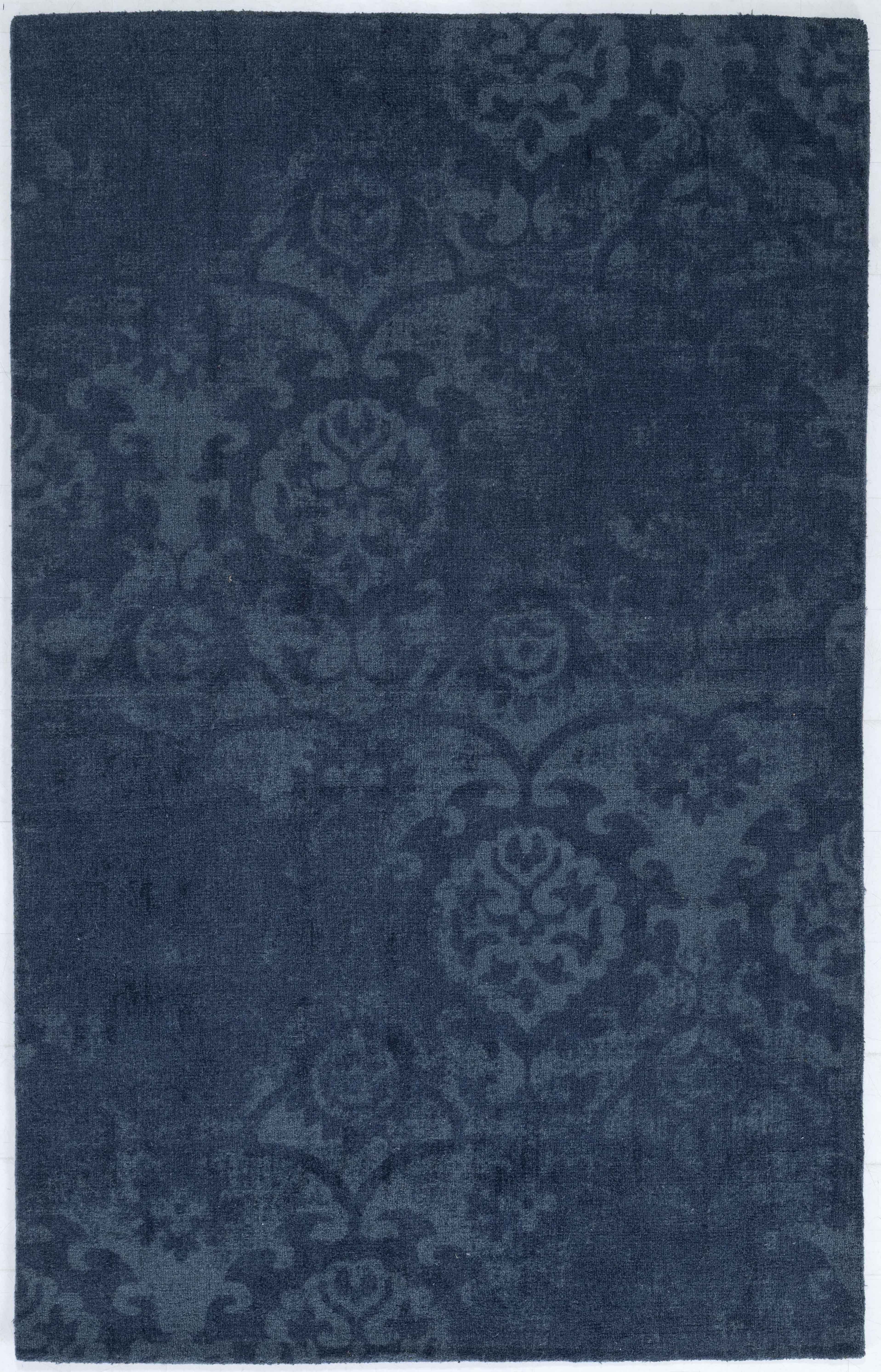 The elegant, handmade, midnight blue self-design rug from OBEETEE CARPETS will add a sophisticated edge to your home or office The elegant, handmade, midnight blue self-design rug from OBEETEE CARPETS will add a sophisticated edge to your home or office