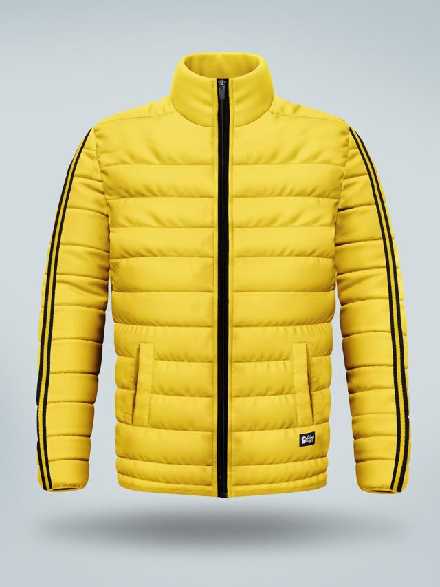 The lightweight bright durable yellow puffer jacket from THE SOULED STORE has deep pockets and thick lining. Ideal as outdoor gear The lightweight bright durable yellow puffer jacket from THE SOULED STORE has deep pockets and thick lining. Ideal as outdoor gear