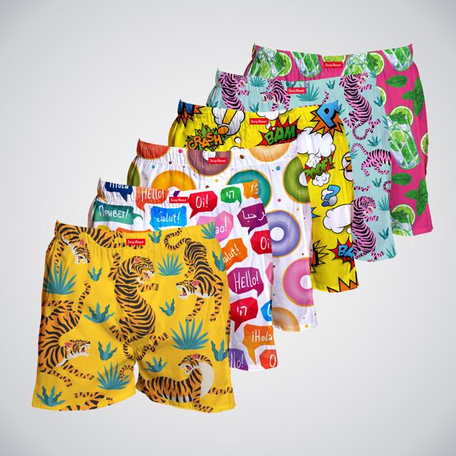 The trendy digitally printed boxers from SEXY BEAST are in bright vibrant colours with multiple pockets and come prewashed for extra softness The trendy digitally printed boxers from SEXY BEAST are in bright vibrant colours with multiple pockets and come prewashed for extra softness