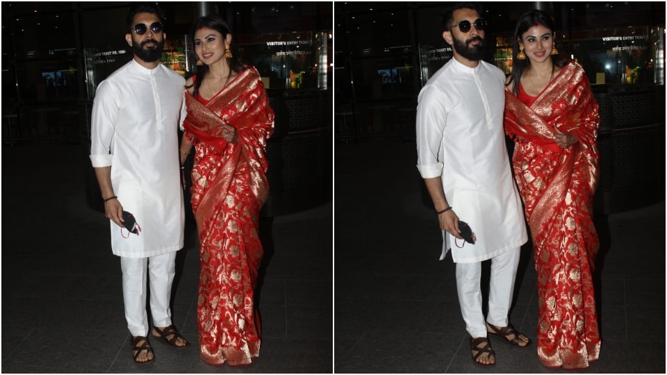 Mouni Roy and her husband, Suraj Nambiar. (HT Photo/Varinder Chawla)