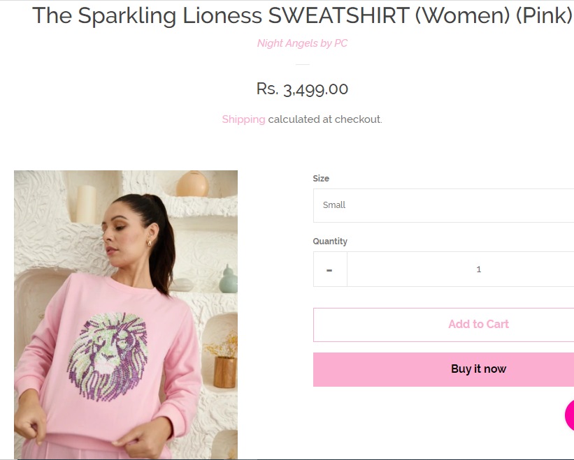 Soha Ali Khan's sweatshirt from Night Angels by PC &nbsp;(nightangelsbypc.com)