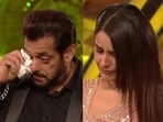 Salman Khan and Shehnaaz Gill at the Bigg Boss 15 finale.