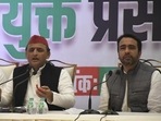 Samajwadi Party chief Akhilesh Yadav with RLD president Jayant Chaudhary at a press conference. The two parties are fighting the elections together.(Sakib Ali/HT File Photo) Samajwadi Party chief Akhilesh Yadav with RLD president Jayant Chaudhary at a press conference. The two parties are fighting the elections together.(Sakib Ali/HT File Photo)