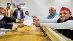 Samajwadi Party president Akhilesh Yadav handing over his nomination papers for the Uttar Pradesh assembly elections, in Mainpuri on Monday (HT PHOTO) Samajwadi Party president Akhilesh Yadav handing over his nomination papers for the Uttar Pradesh assembly elections, in Mainpuri on Monday (HT PHOTO)