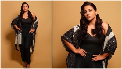 Vidya Balan loves experimenting with her looks. Other than sarees and fancy ethnic wears, the actor has also been spotted wearing stylish gowns and pantsuits on several occasions. In her recent Instagram stills, the Kahaani actor ditched her signature look for an all-black bold chic look. (Instagram/@balanvidya) Vidya Balan loves experimenting with her looks. Other than sarees and fancy ethnic wears, the actor has also been spotted wearing stylish gowns and pantsuits on several occasions. In her recent Instagram stills, the Kahaani actor ditched her signature look for an all-black bold chic look. (Instagram/@balanvidya)