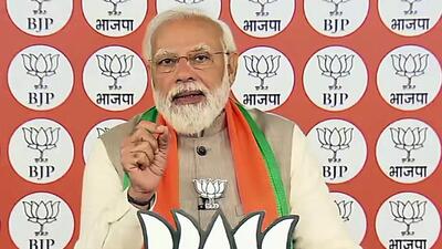 Prime Minister Narendra Modi addresses a virtual rally for election-bound UP, in New Delhi on Monday. (ANI) Prime Minister Narendra Modi addresses a virtual rally for election-bound UP, in New Delhi on Monday. (ANI)