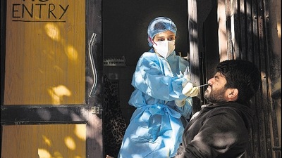 A man gets a Covid-19 test in Delhi. (Representational image)
