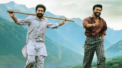Jr NTR and Ram Charan in RRR. Jr NTR and Ram Charan in RRR.