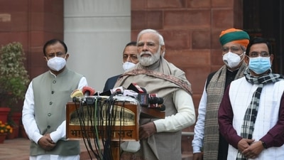 Prime Minister Narendra Modi addressing media ahead of the Budget session of parliament.