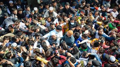 People at an election campaign in Ghaziabad on Sunday. (PTI) People at an election campaign in Ghaziabad on Sunday. (PTI)