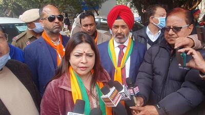 Union minister Meenakshi Lekhi said the BJP will contest the Punjab assembly elections without a CM face during her visit to Ludhiana. (HT File)