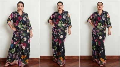 Vidya Balan brings back retro fashion with this printed floral blouse and palazzo set. (Instagram/@balanvidya) Vidya Balan brings back retro fashion with this printed floral blouse and palazzo set. (Instagram/@balanvidya)